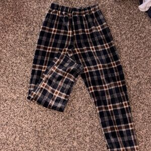 Women’s Plaid Lounge Pants - Black and Brown
